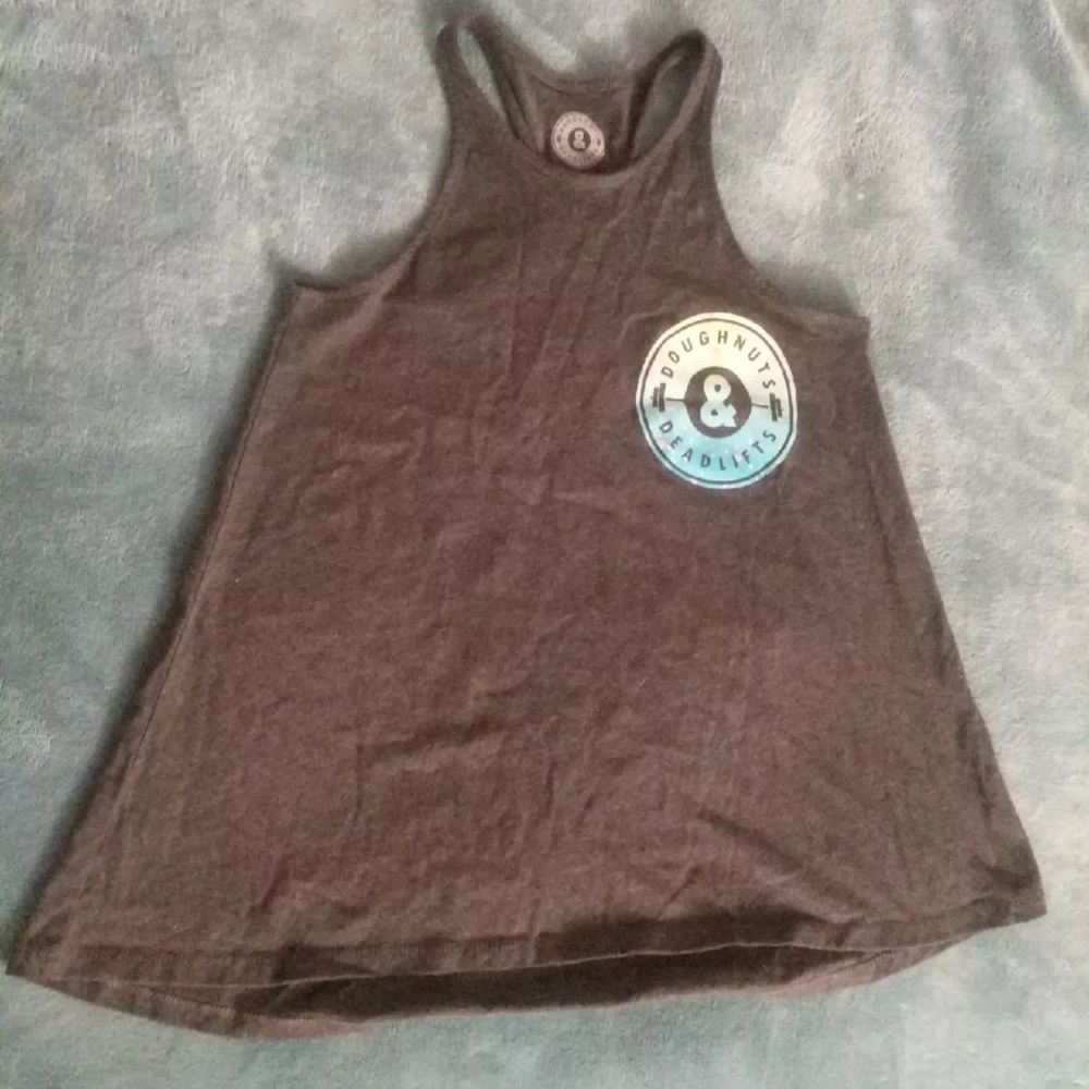 🚫SOLD ON MERC Doughnuts & Deadlifts racerback top